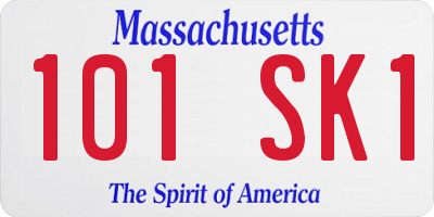MA license plate 101SK1