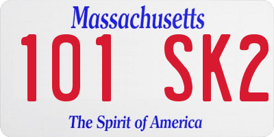 MA license plate 101SK2