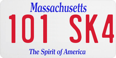 MA license plate 101SK4