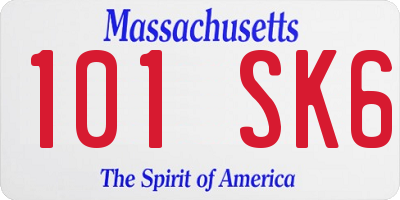 MA license plate 101SK6