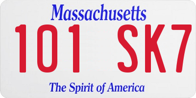 MA license plate 101SK7