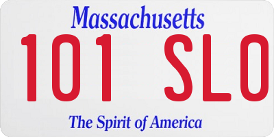 MA license plate 101SL0