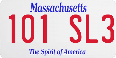 MA license plate 101SL3