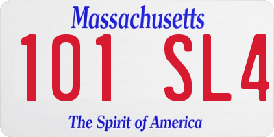 MA license plate 101SL4