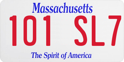 MA license plate 101SL7