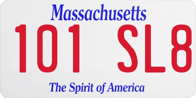 MA license plate 101SL8