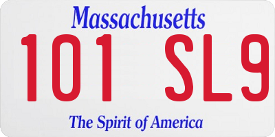 MA license plate 101SL9