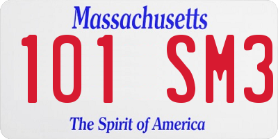 MA license plate 101SM3