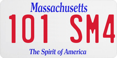 MA license plate 101SM4