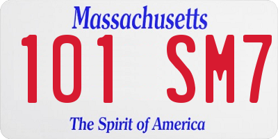 MA license plate 101SM7