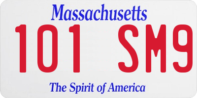 MA license plate 101SM9