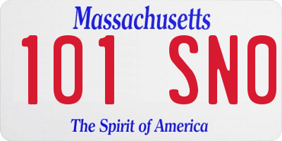 MA license plate 101SN0