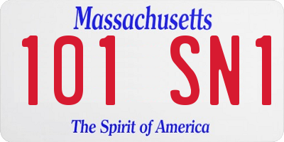 MA license plate 101SN1