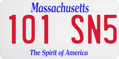 MA license plate 101SN5