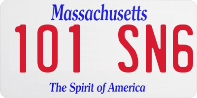 MA license plate 101SN6