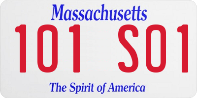 MA license plate 101SO1