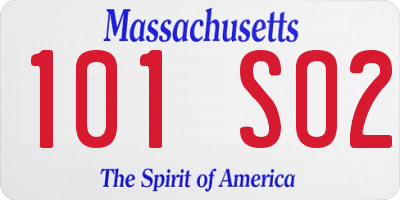 MA license plate 101SO2