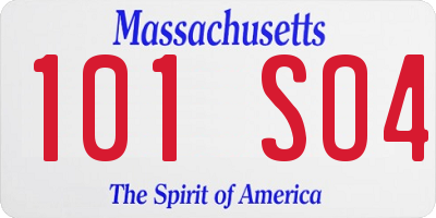 MA license plate 101SO4