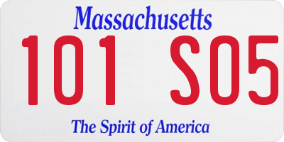 MA license plate 101SO5