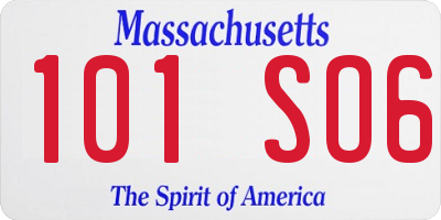 MA license plate 101SO6