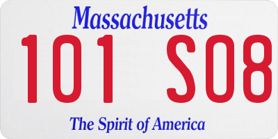 MA license plate 101SO8