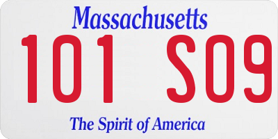 MA license plate 101SO9