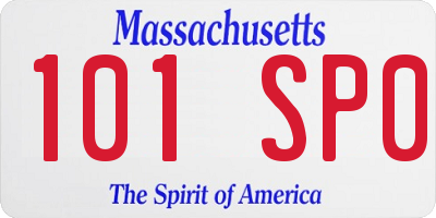 MA license plate 101SP0