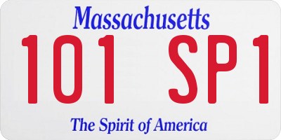 MA license plate 101SP1