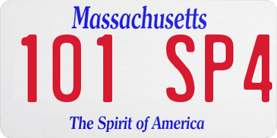 MA license plate 101SP4