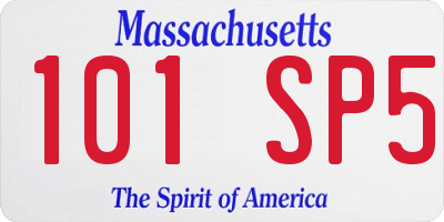 MA license plate 101SP5
