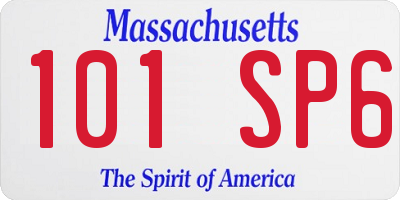 MA license plate 101SP6