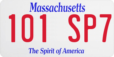 MA license plate 101SP7