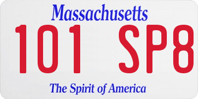 MA license plate 101SP8