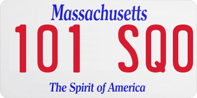 MA license plate 101SQ0