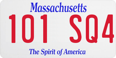MA license plate 101SQ4