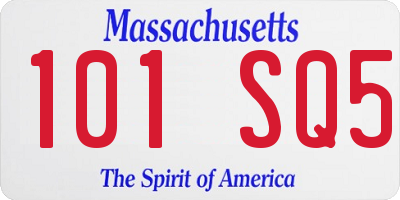 MA license plate 101SQ5