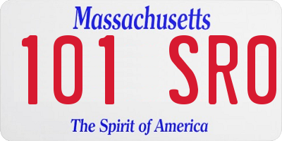 MA license plate 101SR0