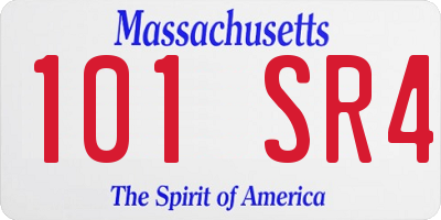 MA license plate 101SR4