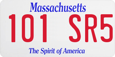 MA license plate 101SR5