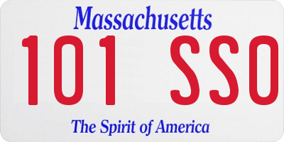 MA license plate 101SS0