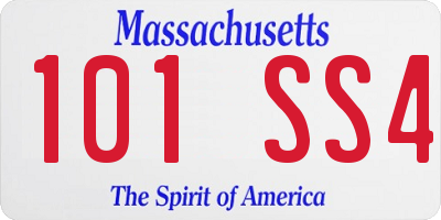 MA license plate 101SS4