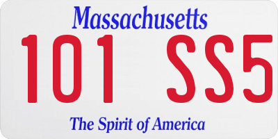 MA license plate 101SS5