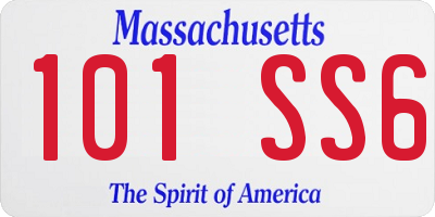 MA license plate 101SS6