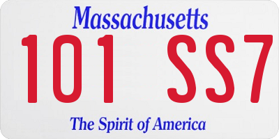 MA license plate 101SS7