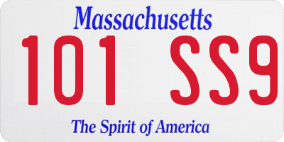 MA license plate 101SS9