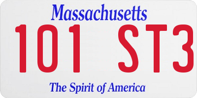 MA license plate 101ST3