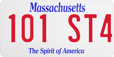 MA license plate 101ST4