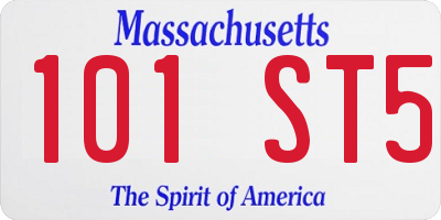 MA license plate 101ST5