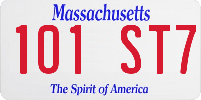 MA license plate 101ST7