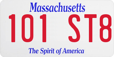 MA license plate 101ST8